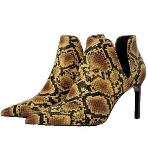ZARA TRAFALUC SNAKE ANIMAL PRINT MID HEEL ANKLE BOOTS YELLOW NEW SIZE 37